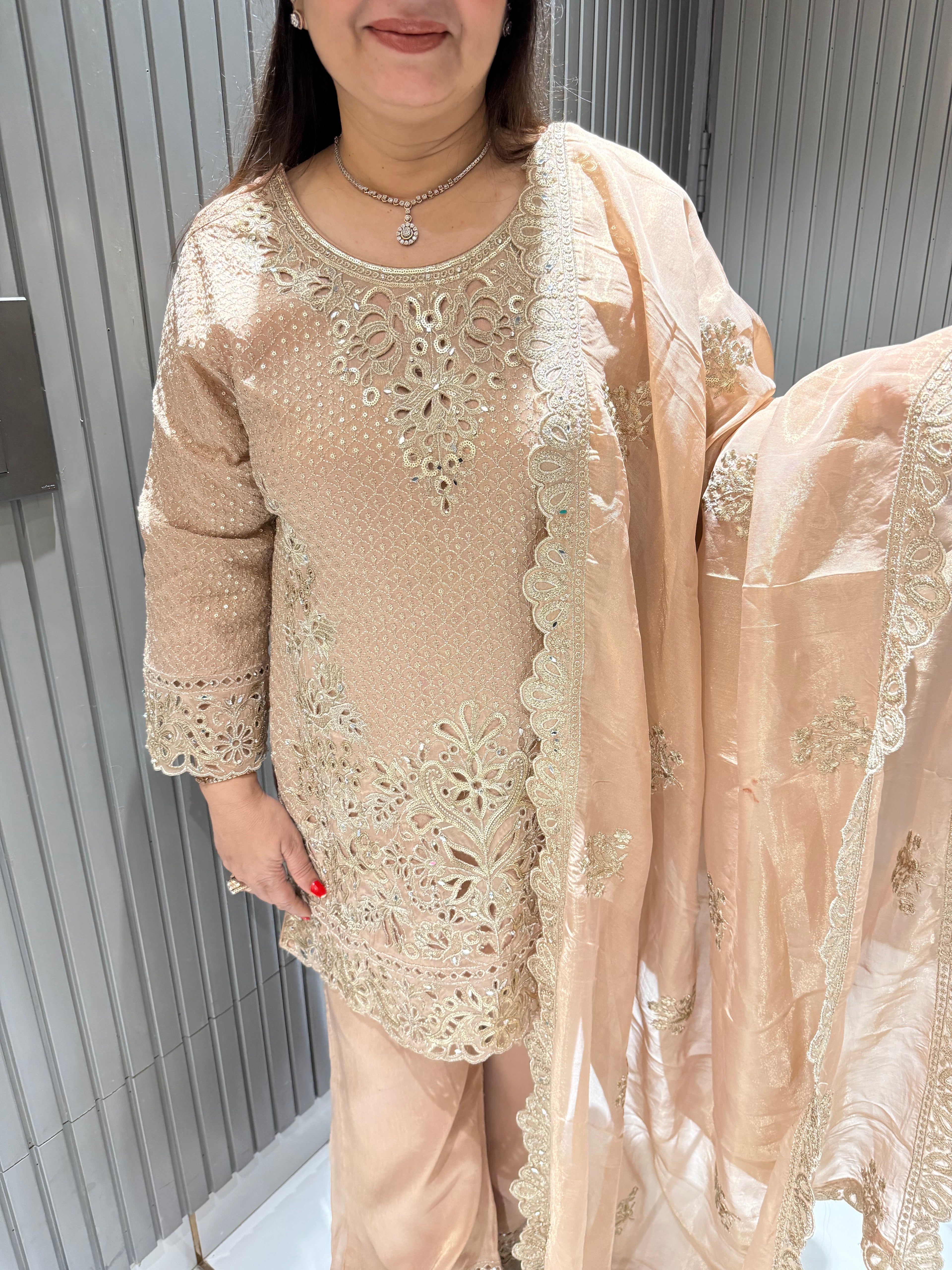 Laser Cut Work Suit With Pants