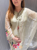 Mint Green Sequin Handwork Suit