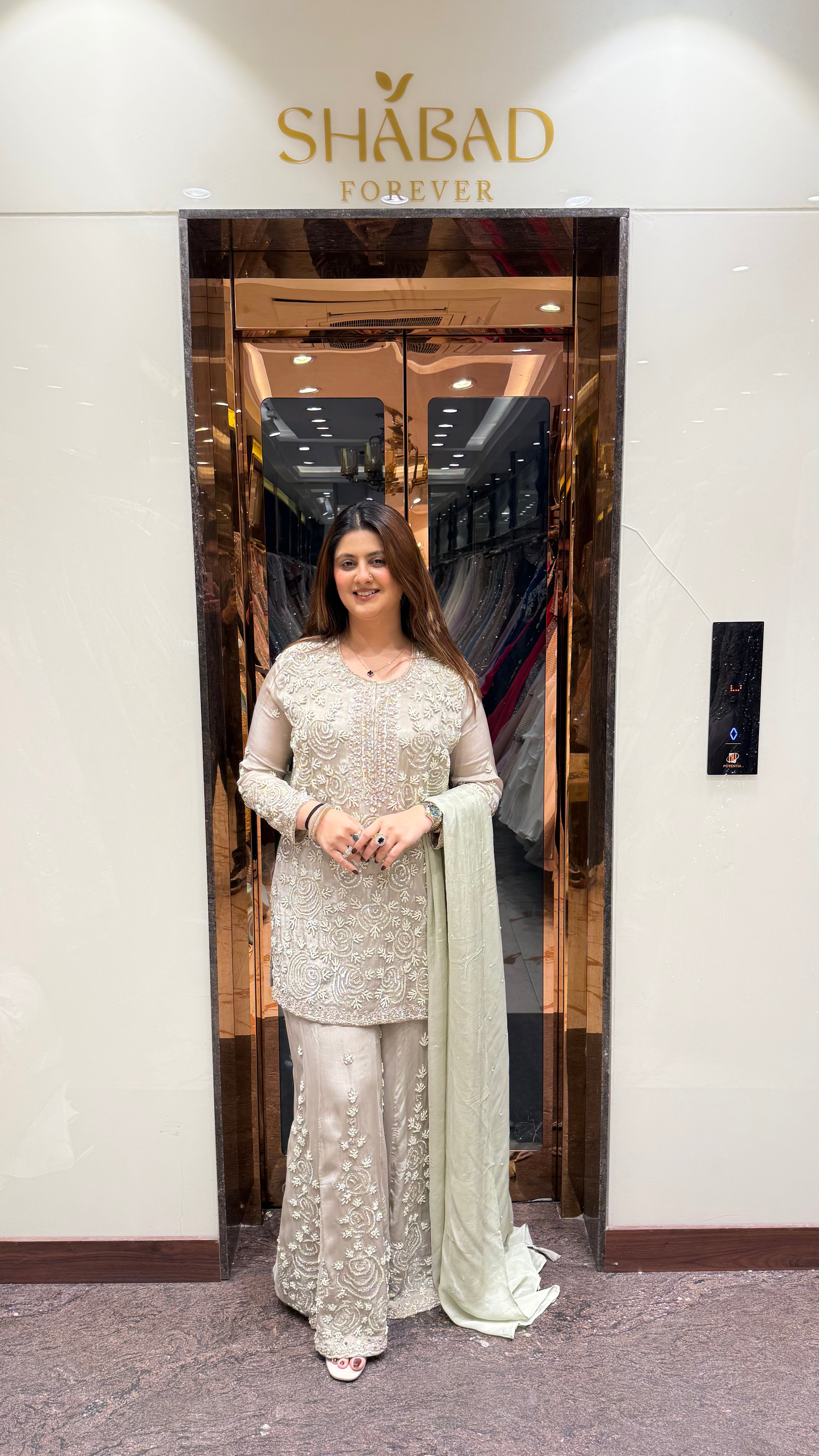 Pastel Grey Full Handwork Sharara Suit