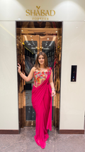 Pink Corset Drape Saree