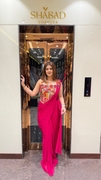 Pink Corset Drape Saree