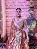 Rust Handwork Banarasi Lehenga