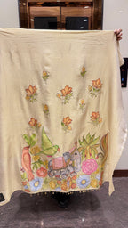 Shimmer Tissue Fabric Suit With Handpaint