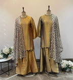 Shimmer Tissue Suit with Laser Cut Duppatta
